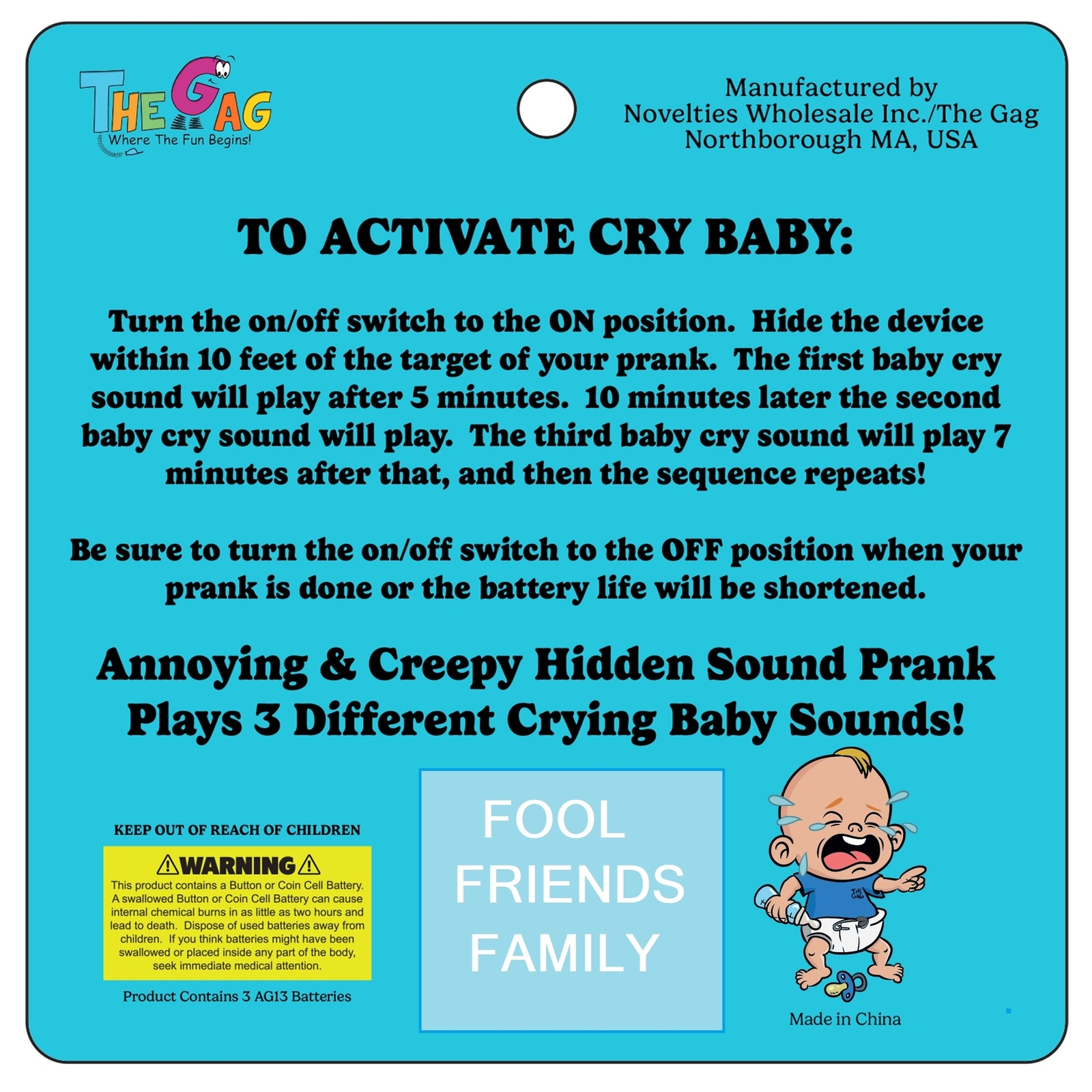 Baby Crying Noisemaker - Hilarious Gag Prank Trick Sound Maker - Fun & Laughter!