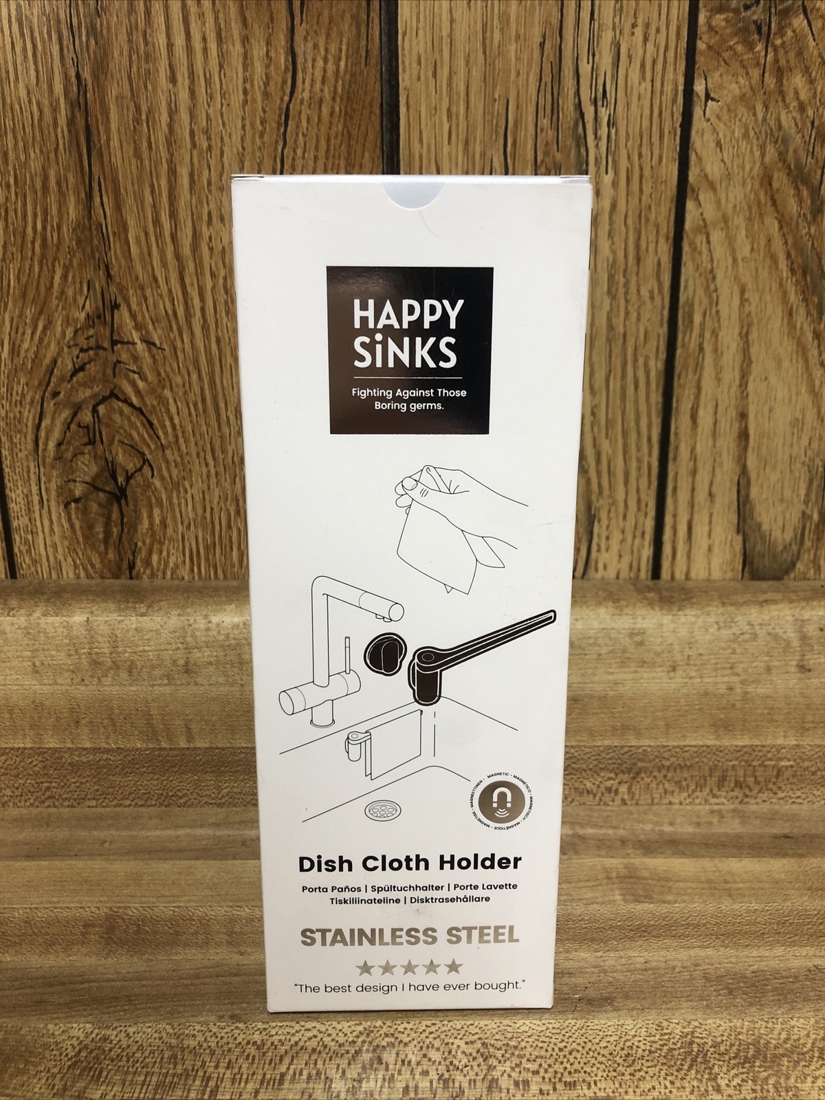 Happy Sinks Magnetic Dish Cloth Holder Stainless Steel Brand New