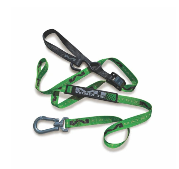 Matrix Concepts M1 1.0 1" Worx Tie Down Set of 2 Pair Green Bike Motorcycle ATV