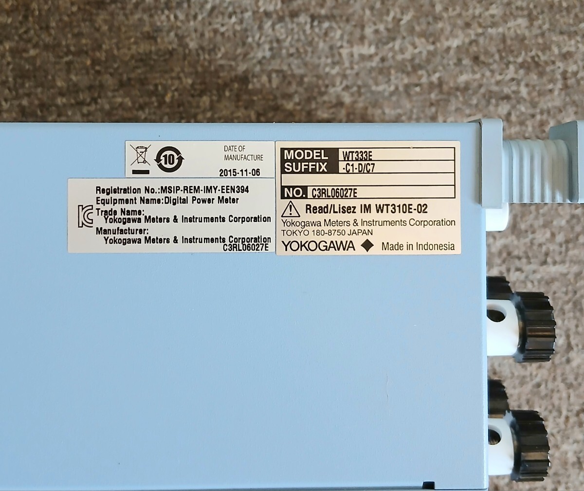- Tested - YOKOGAWA WT333E Digital Power Meter
