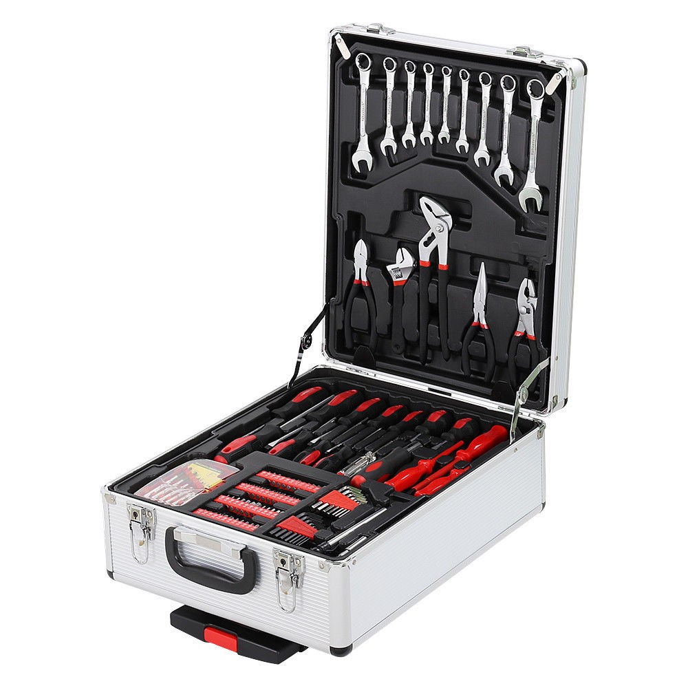 799Pcs Tool Set Silver Aluminum Trolley Storage Case