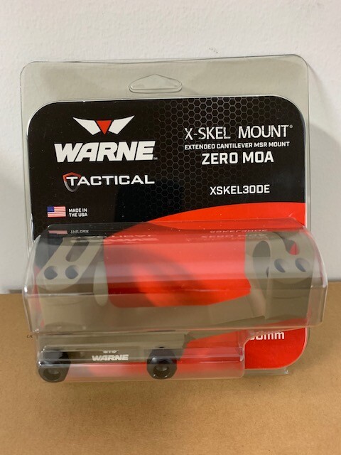 New Warne Extended X-Skel 1-Piece MSR Scope Mount FDE 30mm XSKEL30DE