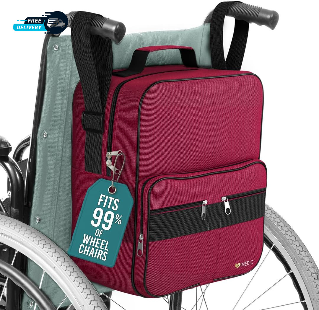 Deluxe Wheelchair Bag – Storage Backpack for Adults – Hangs Securely