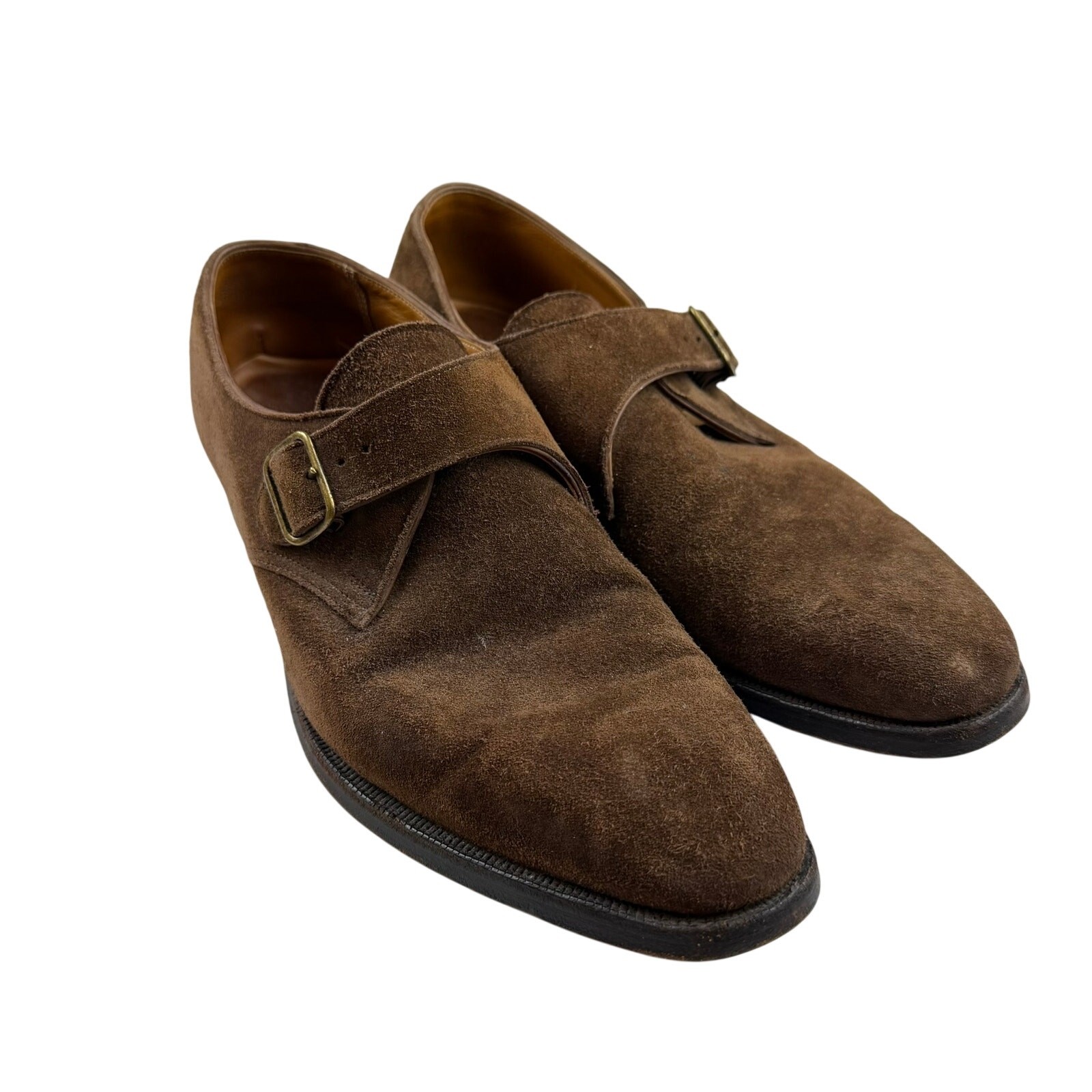 Tom James Laxton Suede Monk Strap Shoes 10.5D England