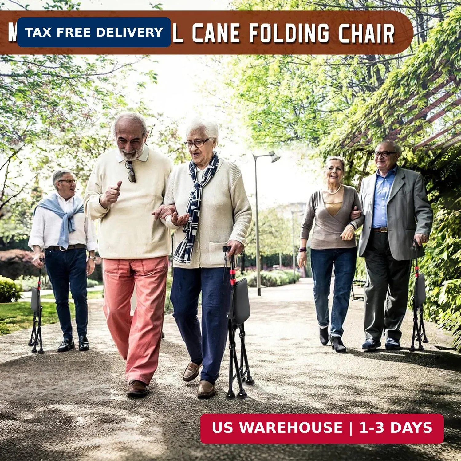 HZZEDNG-Hold 400 lbs Folding Canes with Seat, Allows Durability While Walking an