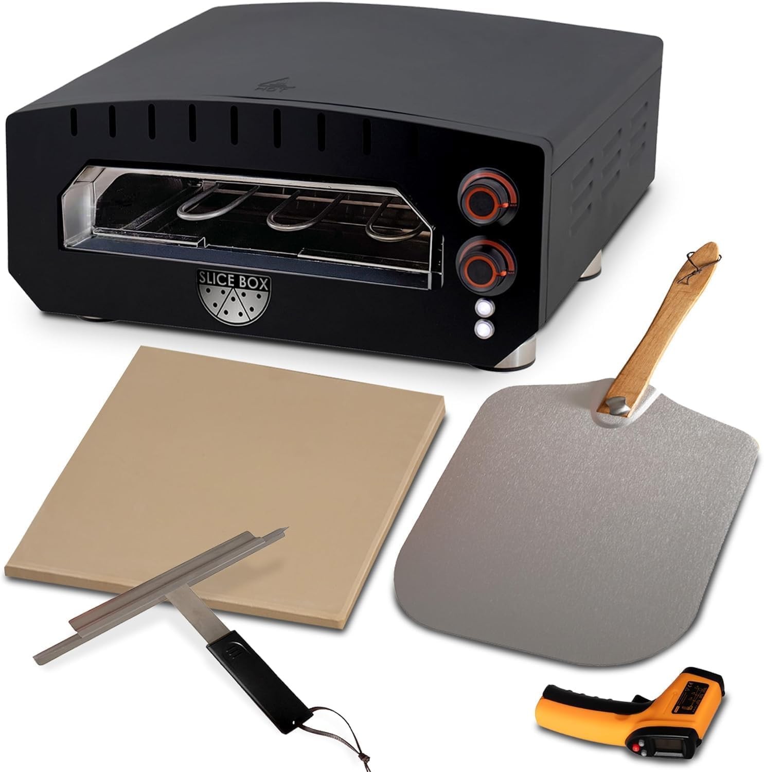 BLACK - BALKENE HOME PIZZA OVEN COUNTERTOP COOKING HEATS UP TO 750 DEGREES