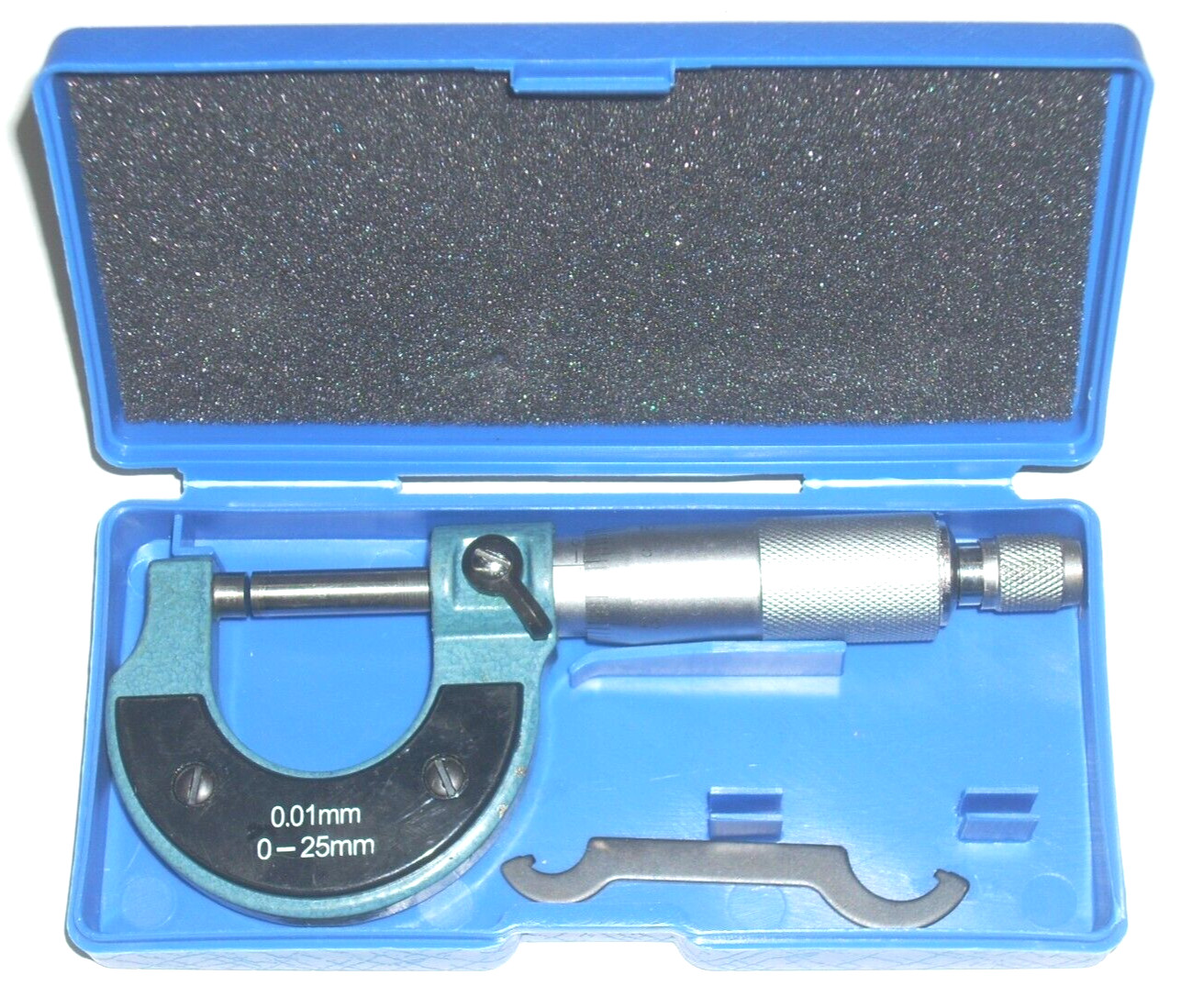 Outside Micrometer Measure Dia Thickness 0-25mm in 0.01 Increments w Lock & Case