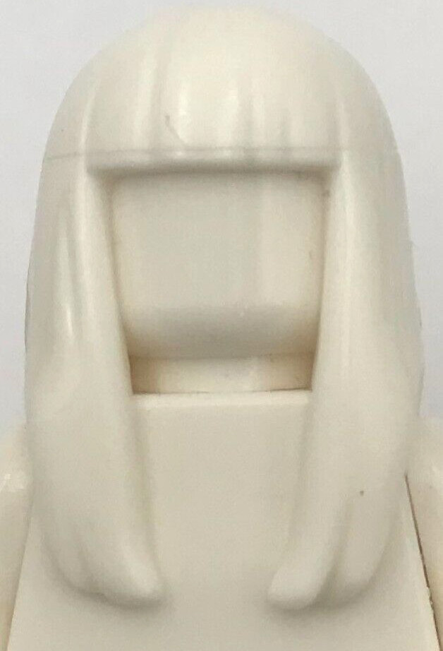 Lego New White Minifigure Hair Female Long Straight with Bangs Piece