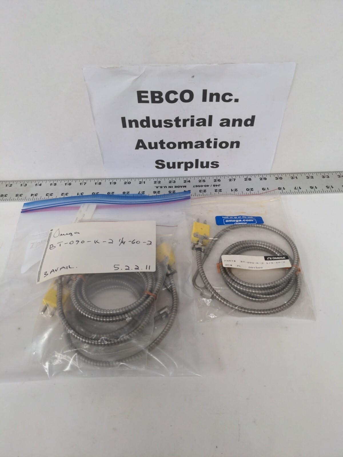 OMEGA ENGINEERING THERMOCOUPLE ASSEMBLY BT-090-K-2 1/4-60-2