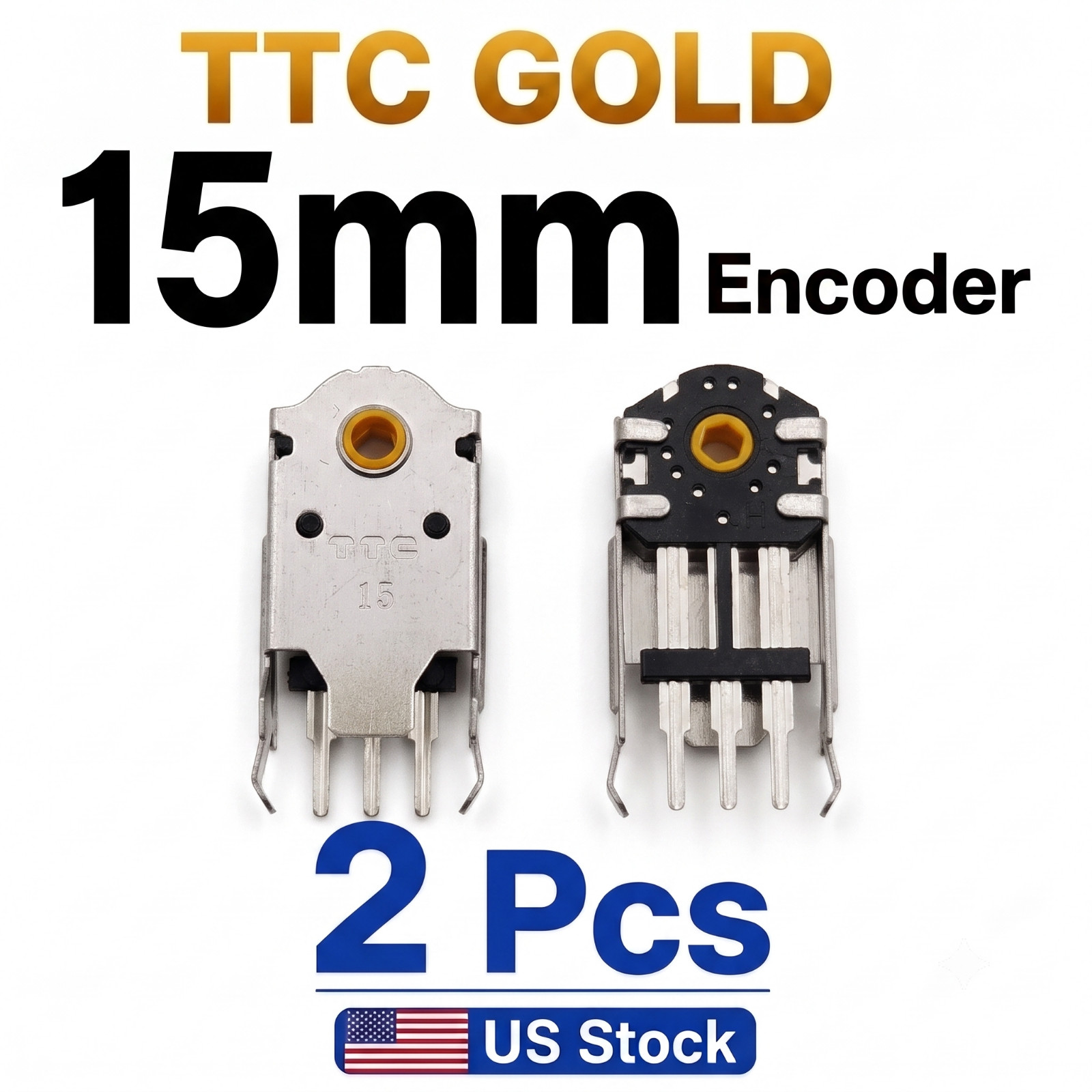 2pcs - 15mm TTC Gold Core Mouse Scroll Wheel Encoder fix gaming repair