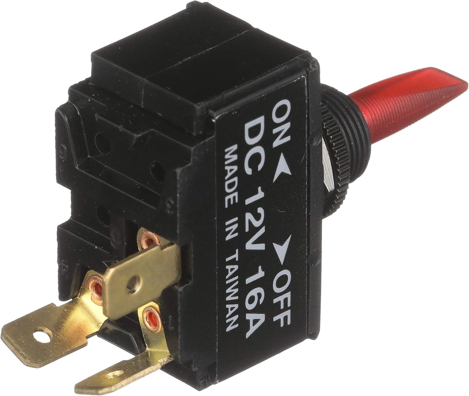 2-Position Illuminated Toggle Switch for Marine 12V On/Off Panel Mount Red