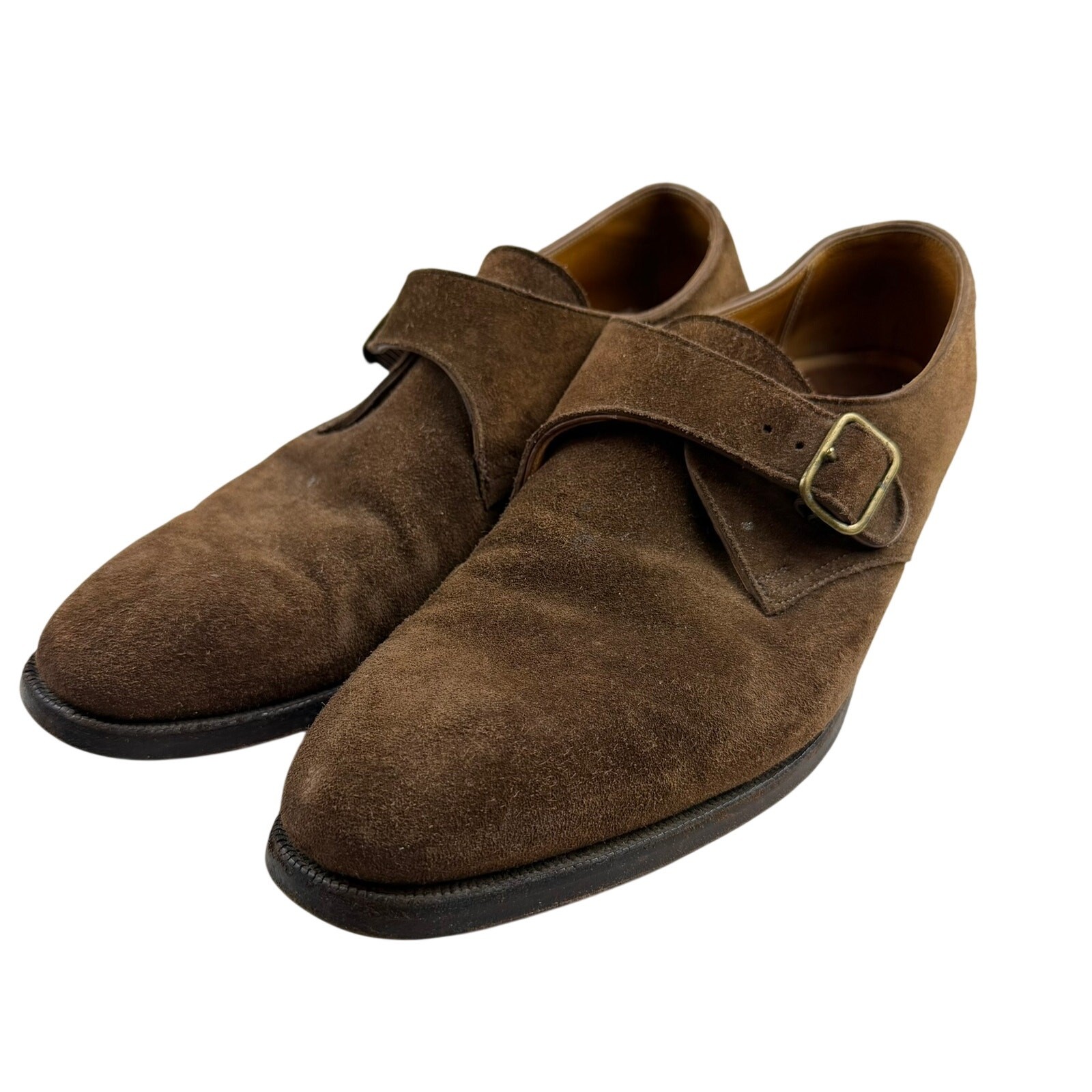 Tom James Laxton Suede Monk Strap Shoes 10.5D England