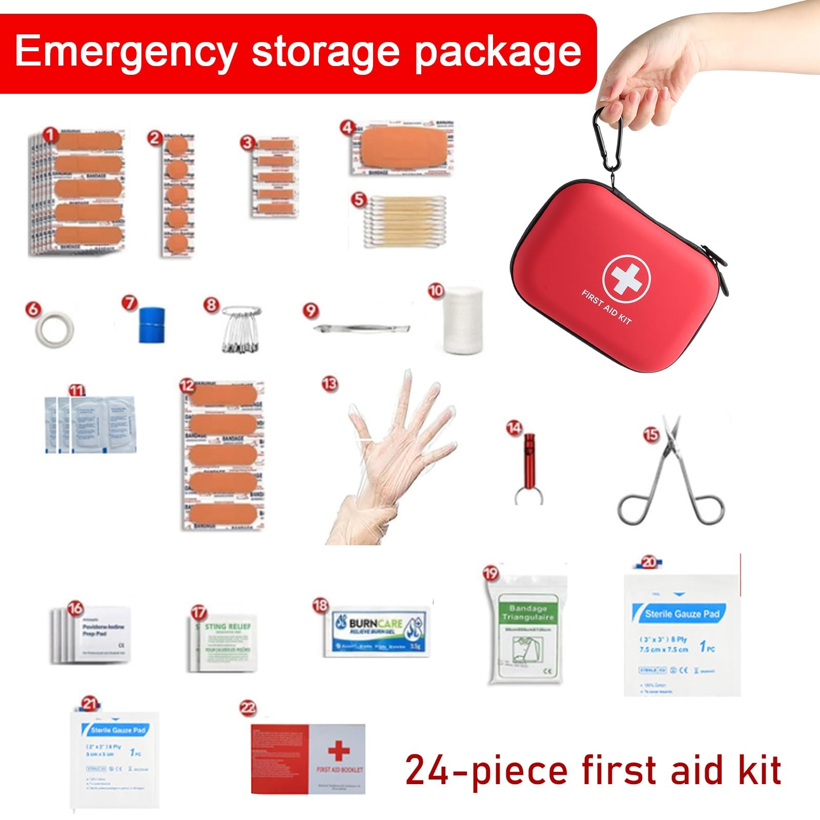 First Aid Box with Mini First Aid Kit, Metal Medicine Storage Box with Handle...
