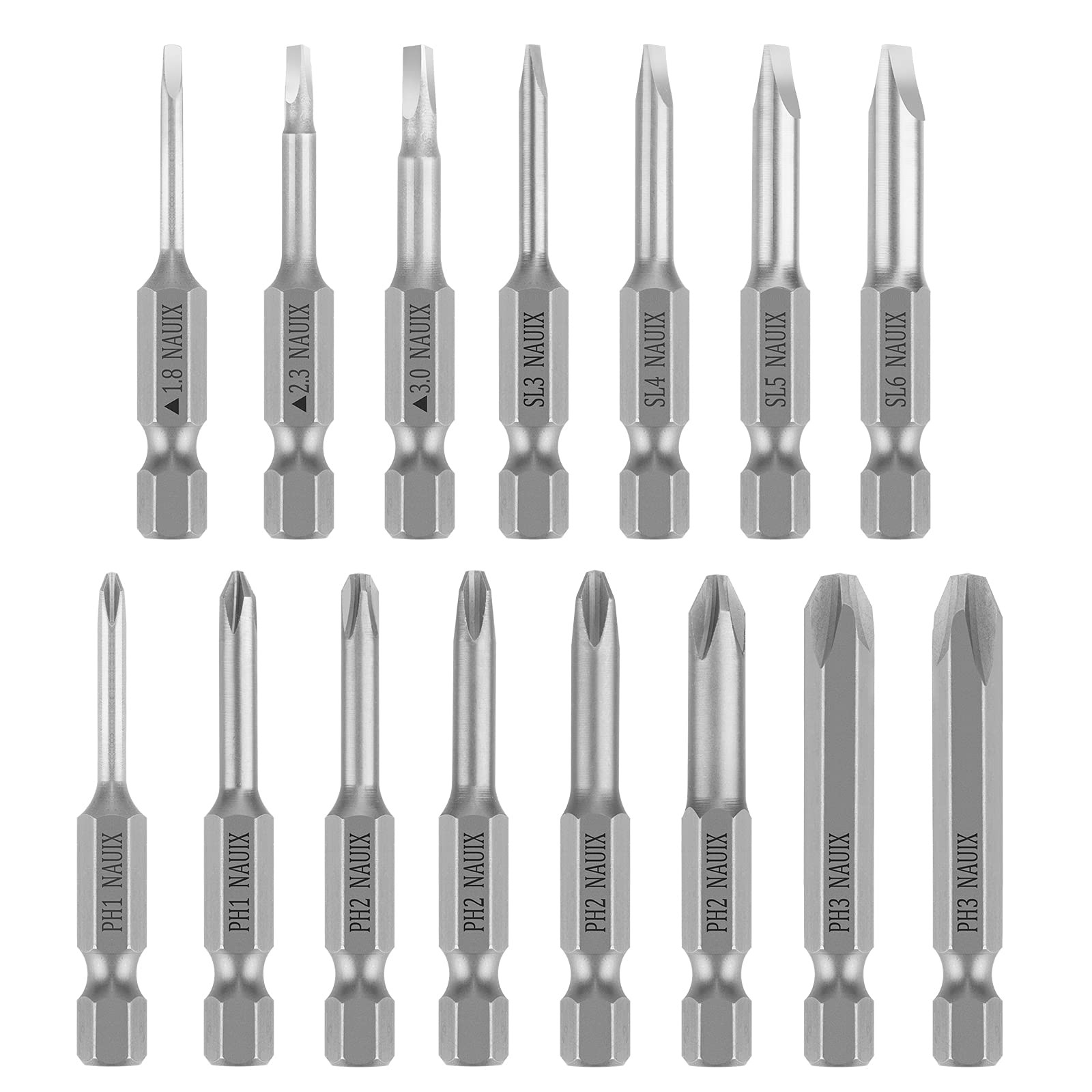 15 Piece Slotted Phillips Triangle Screwdriver Bit