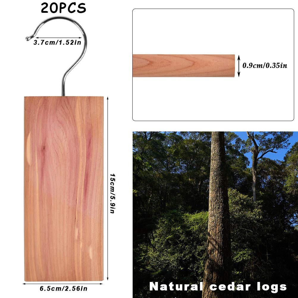 20 Pcs Cedar Blocks for Closet Storage, Aromatic Red Cedar Planks Chips for C...