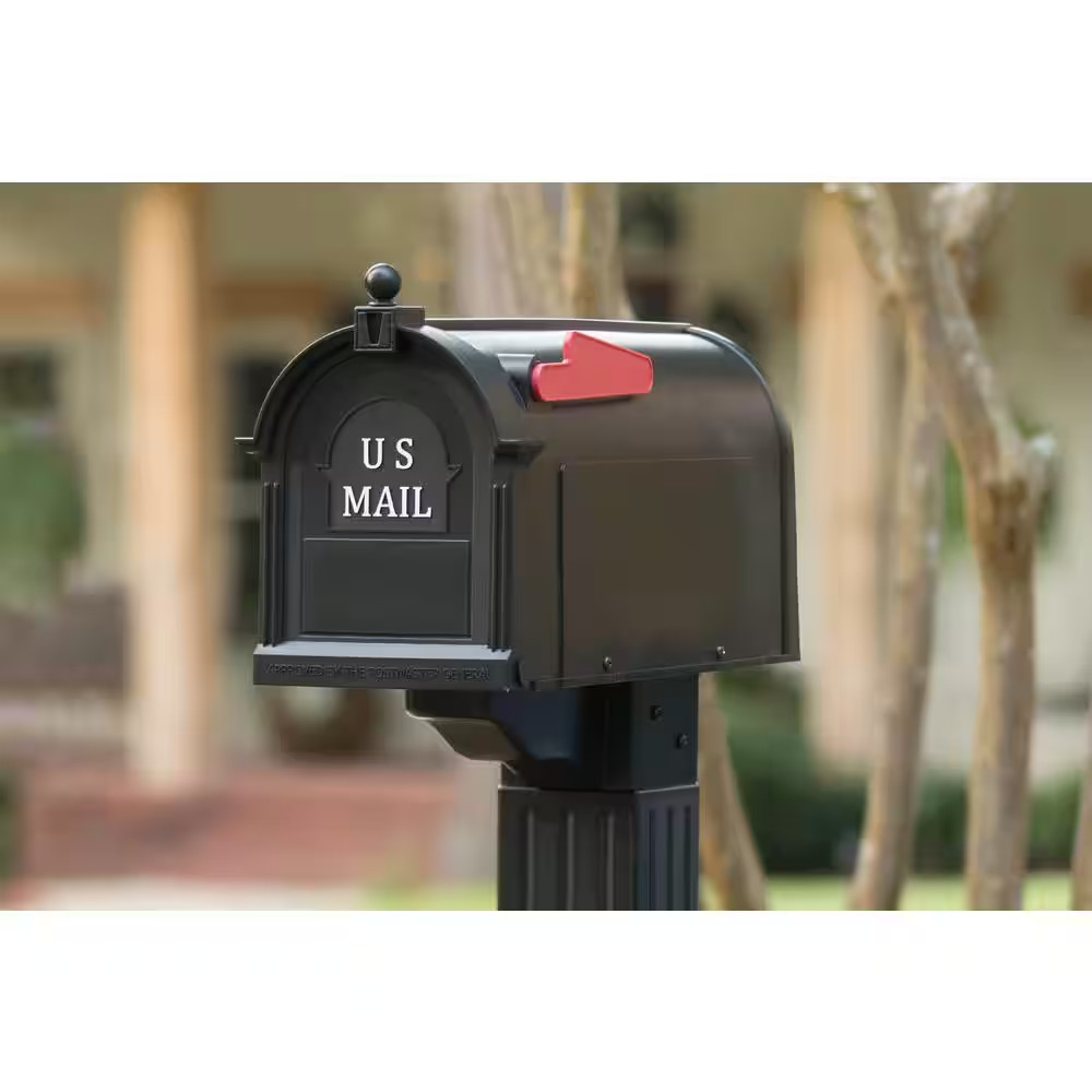 Craftsman Mailbox and Post Kit, Black