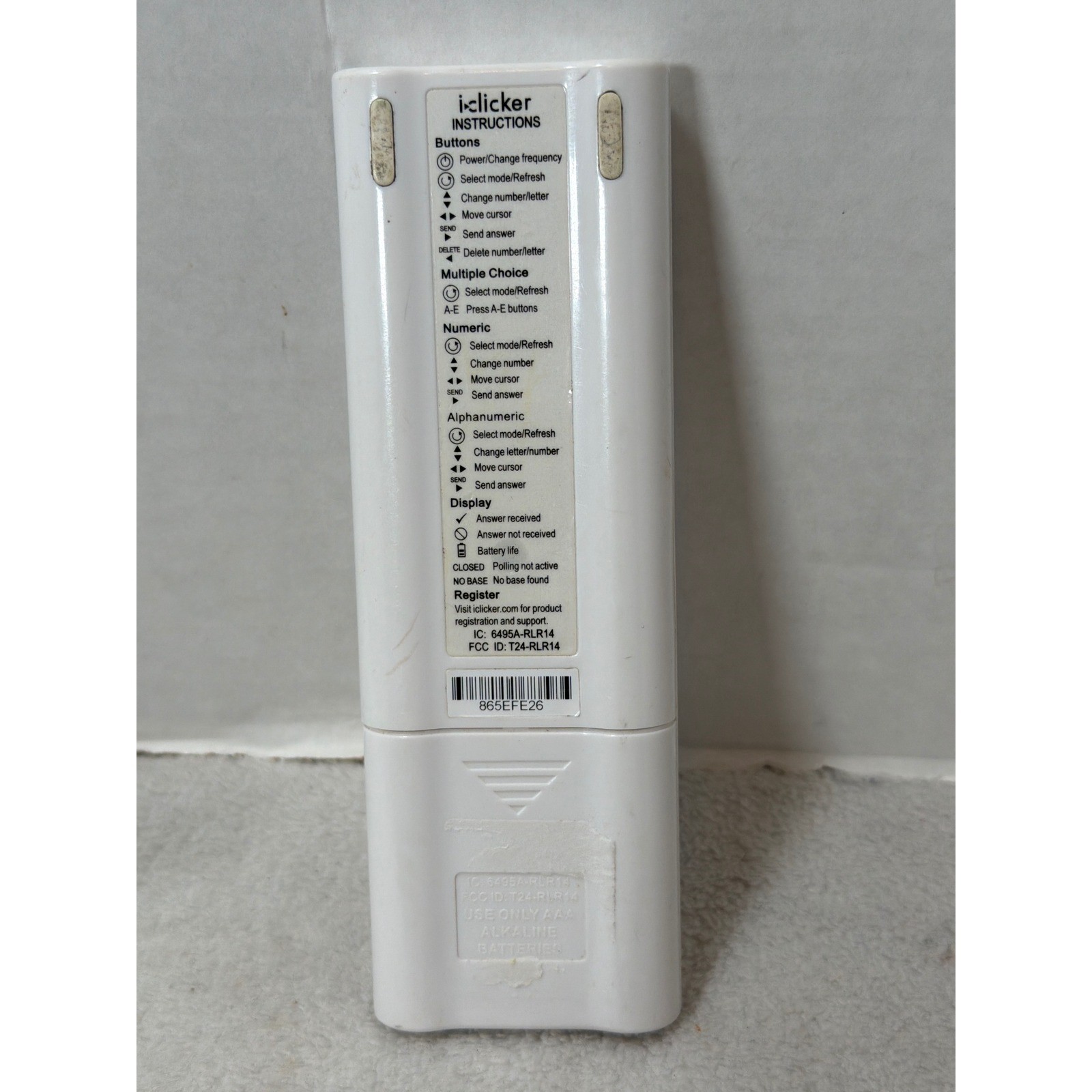 iClicker 2 Student Remote White Classroom Response Clicker Tested & Working