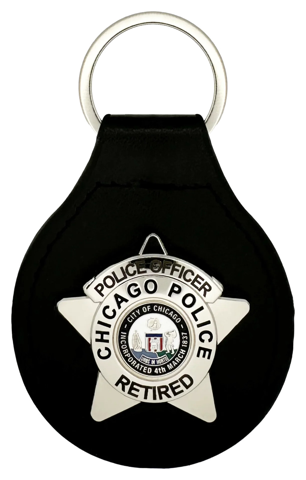 CHICAGO POLICE STAR KEY FOB: Police Officer (Retired)