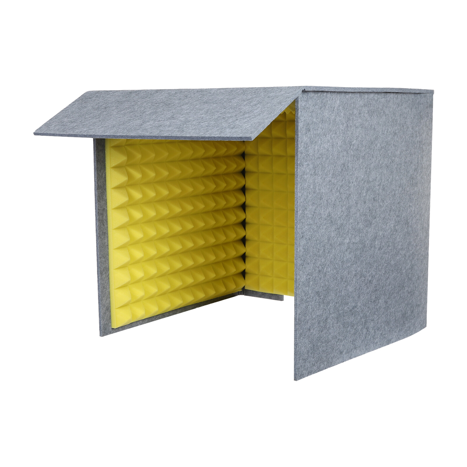 60*60cm Soundproof Removable Cover Desktop IsolationAbsorbing Shield Yellow