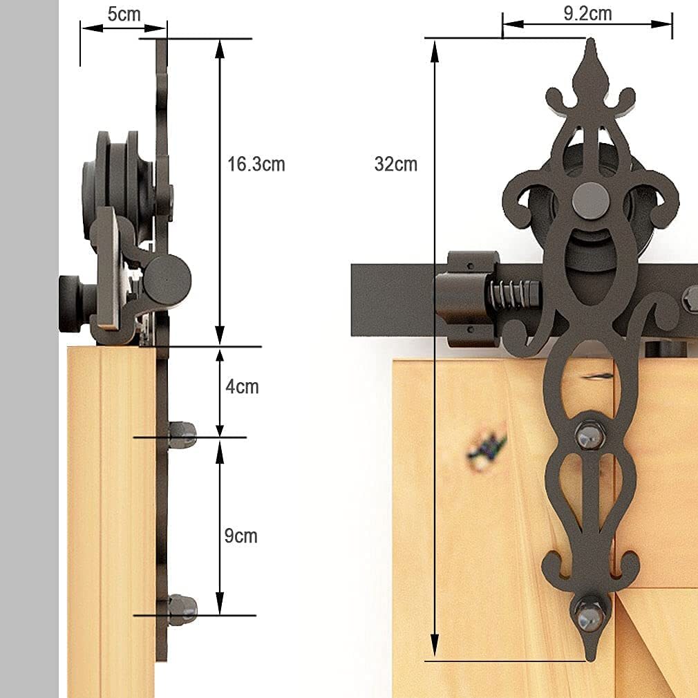 5-20FT Sliding Barn Door Hardware Roller Track Kit for Single Double Door