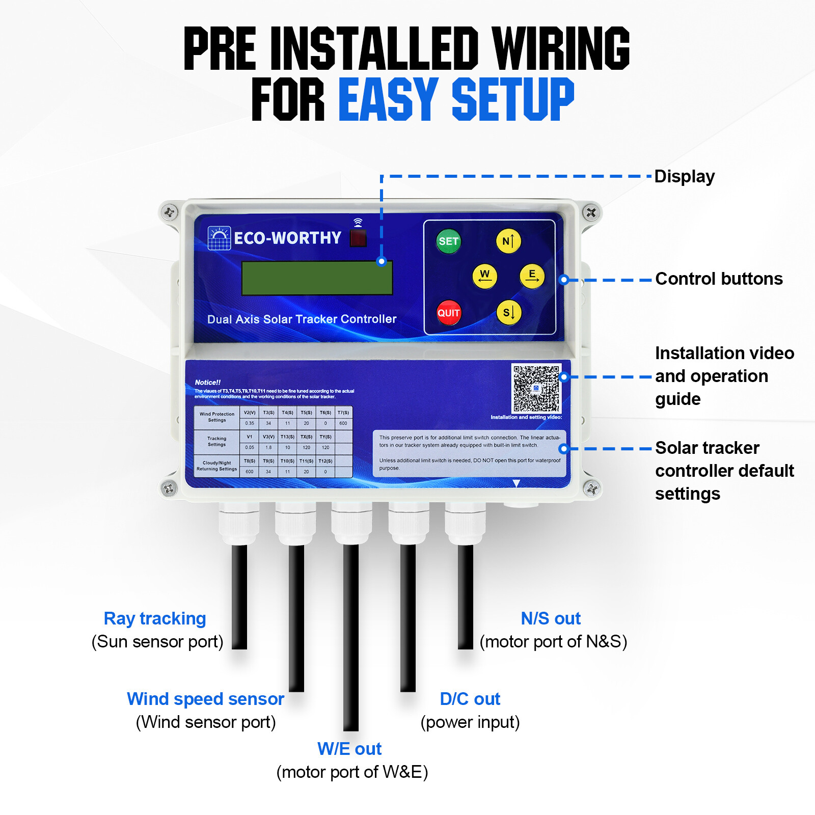 ECO-WORTHY Solar Panel Kit Tracking System Dual Axis with Tracker Controller