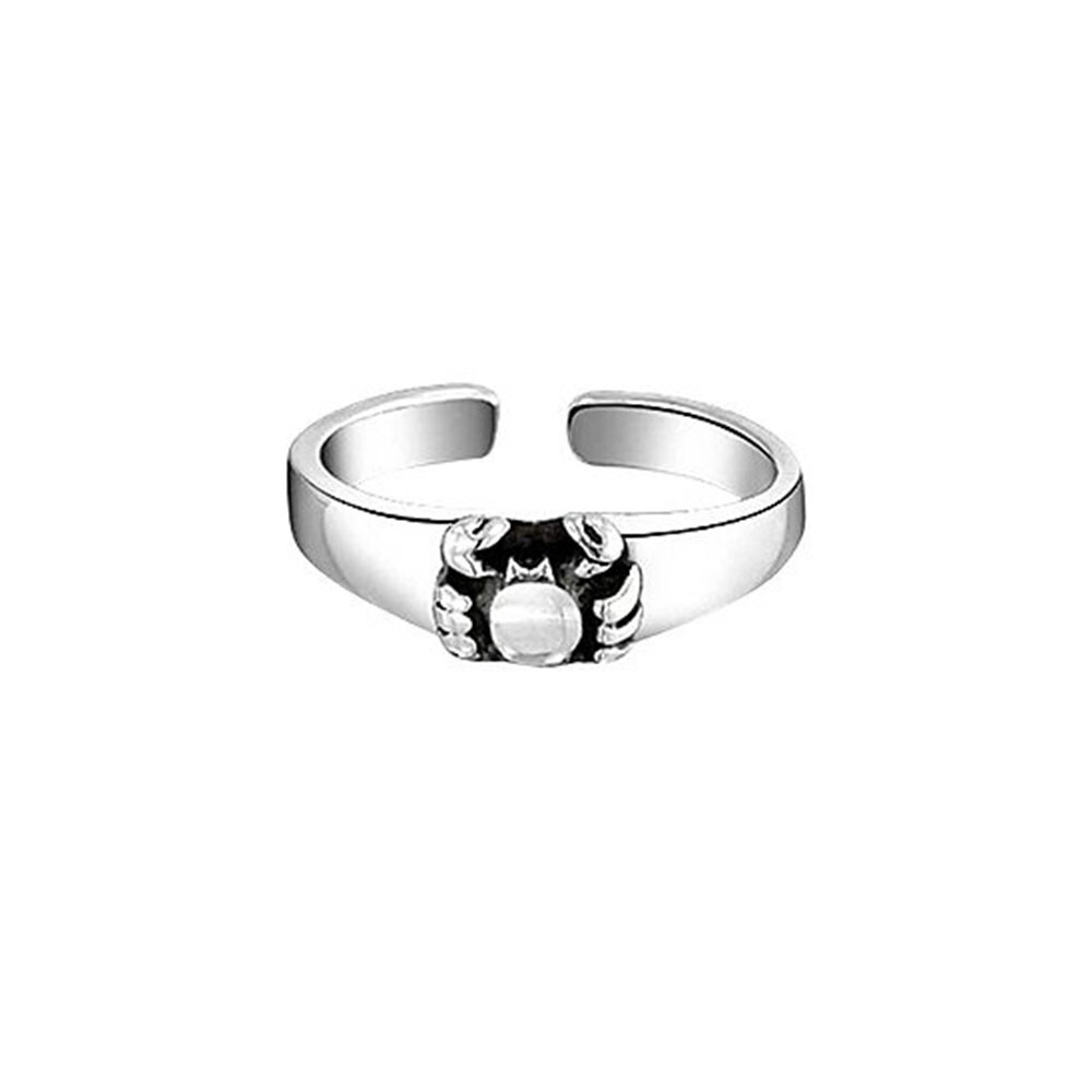 Sterling Silver Crab Toe/Midi Ring 14K White Gold Plated