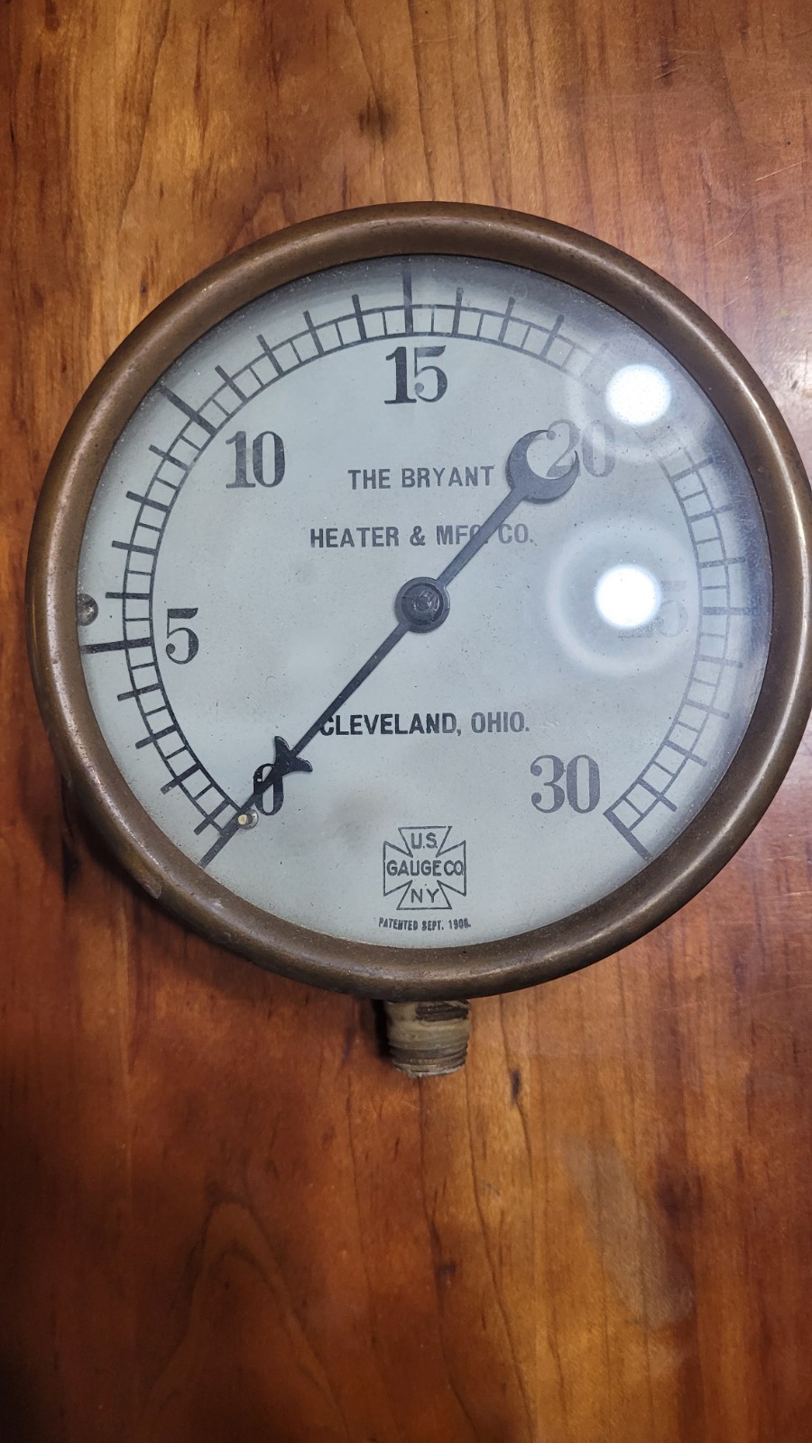 Antique Steam Gauge,  US Gauge Co,  The Bryant