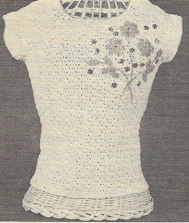 vintage, Lady's Gold-Trimmed Shell top crochet pattern instructions