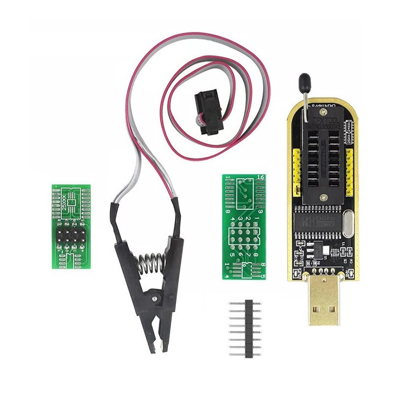 1 Set CH341A 24 25 Series EEPROM Flash BIOS USB Programmer+ SOP8 Burning Clip