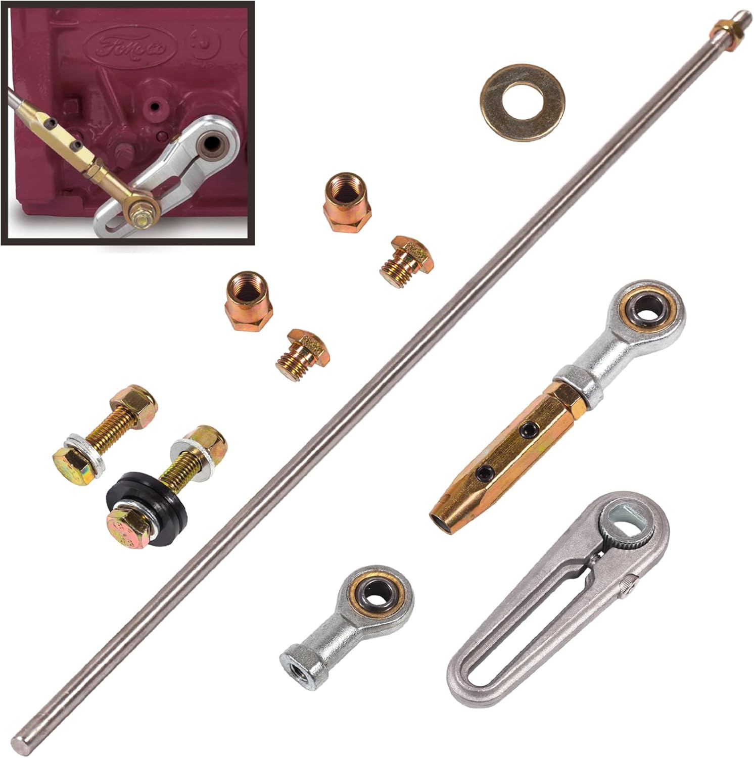 21" Adjustable Column Shift Linkage Kit For GM TH-350 TH-400 4L60 4L60E ACA1800