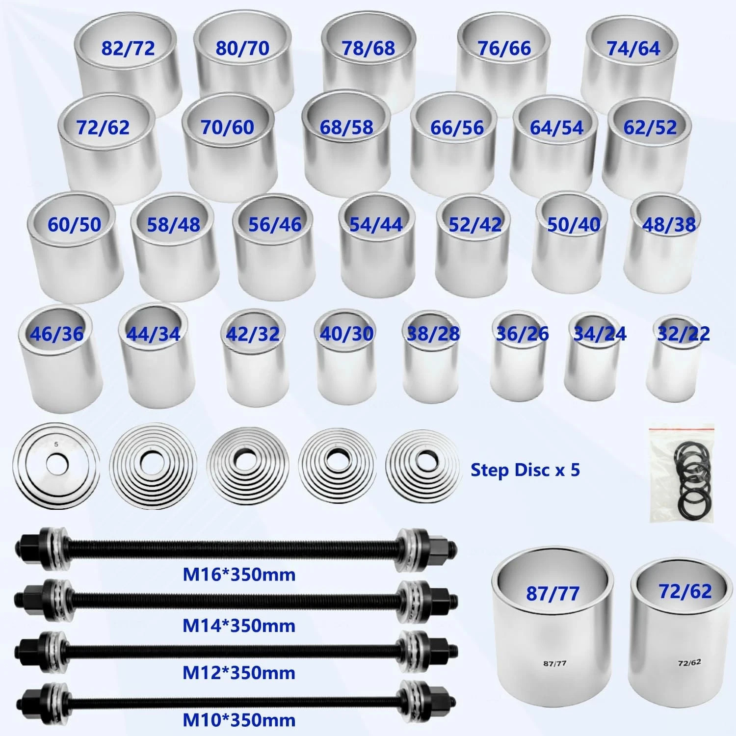 37PC Universal Pull & Press Sleeve Kit Bush Bearing Bushing Removal Install Tool