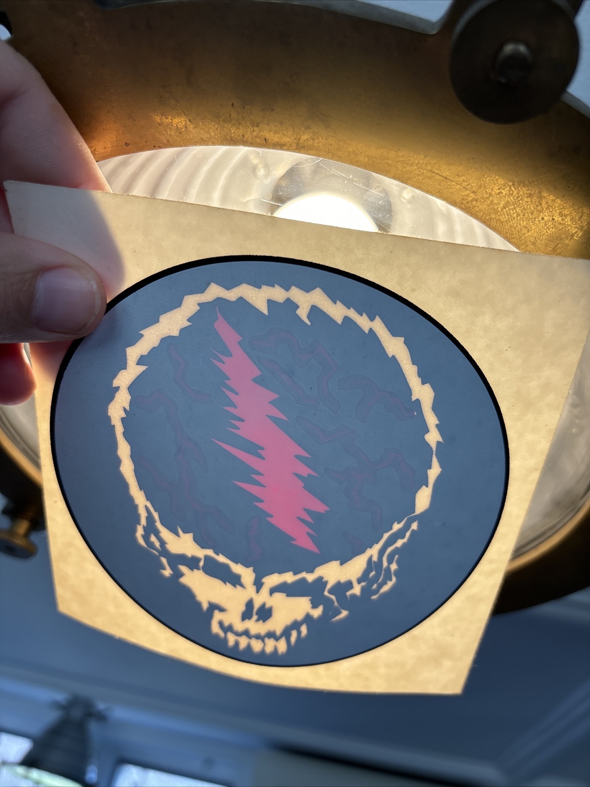Grateful Dead vtg Inside Window sticker 80s 90s  Rare Decal Steal Face Lightning