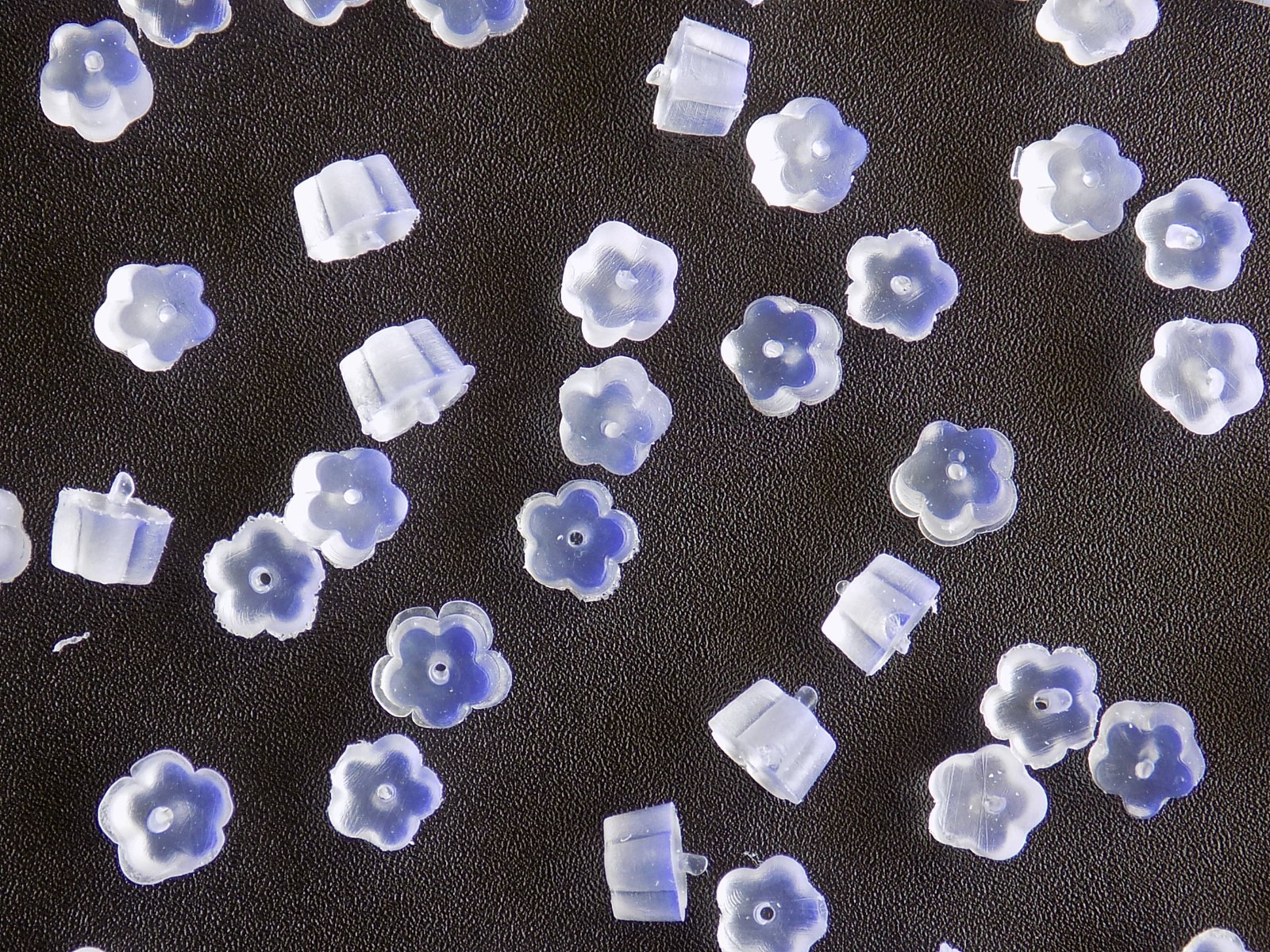 (50 Qty) PLASTIC RUBBER SILICONE EARRING BACK STOPPER EAR POST NUT CAP HOOK 5mm