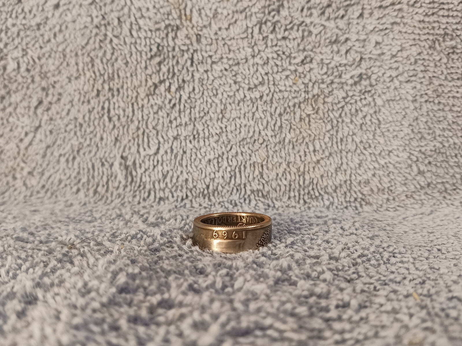 1969 Washington Quarters, Handmade Coin Ring, Size 6