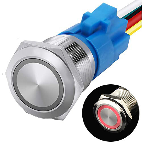 2Pcs 19mm 12V Momentary Push Button Switch Led Light Switch Stainless Steel HOT