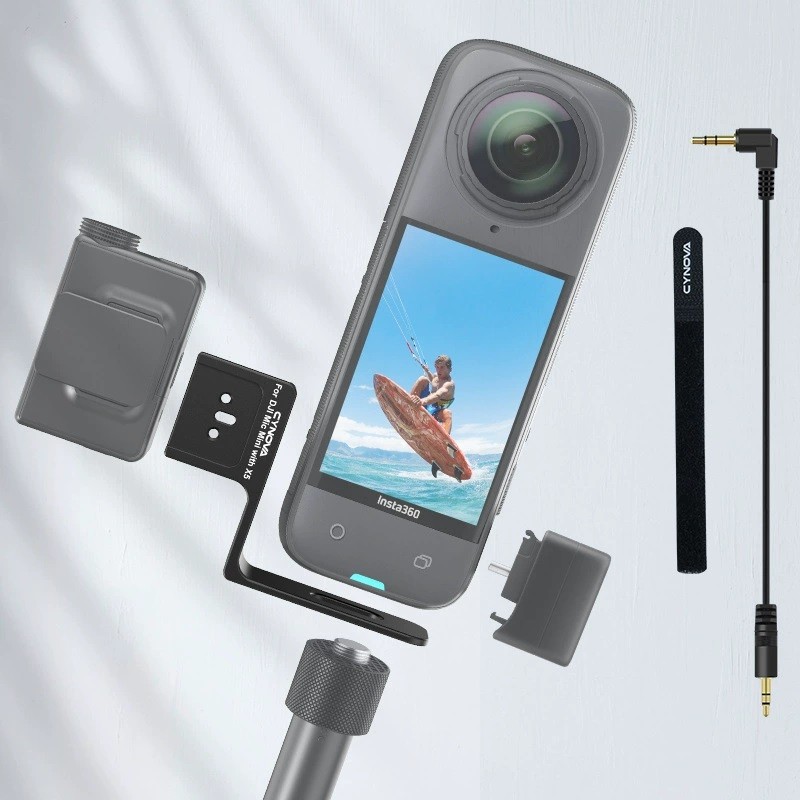 For Insta360 X5 Camera Microphone Mount DJI MIC mini Adapter Audio Accessories