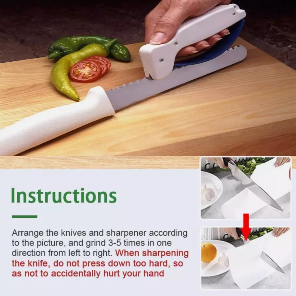 Handheld Knife Sharpener Safe Finger Guard | Kitchen Outdoor Garden Tool