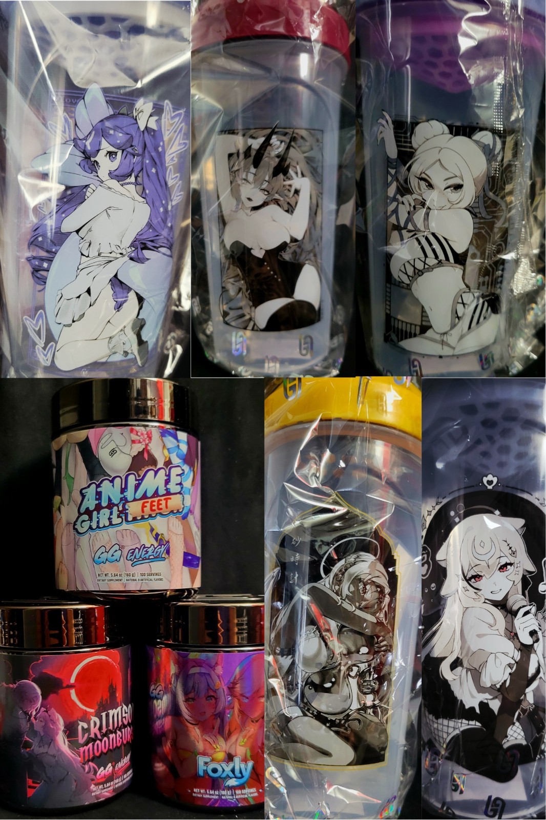 Unopened Gamersupps Alternate Label Art Tubs  w/ Cup of choice.