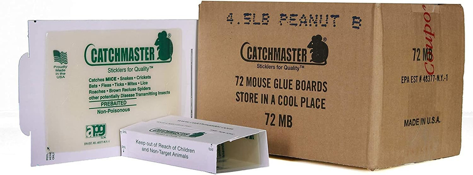 72 Catchmaster Mouse Insect Glue Boards 72Mb Mice Roach Spider Flea Sticky Trap"