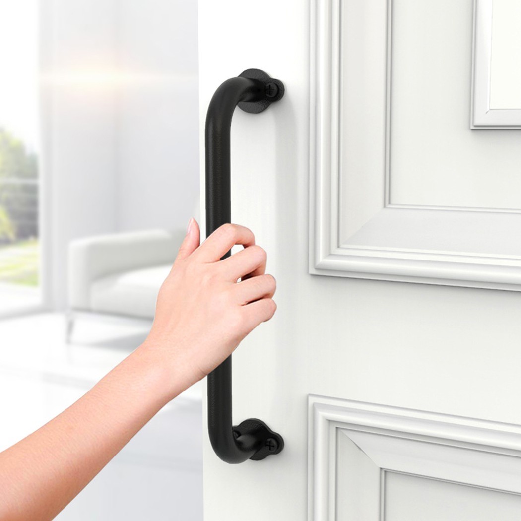 Sliding Barn Door Pull Flush Handle Gate Hardware Set Iron Matte Black