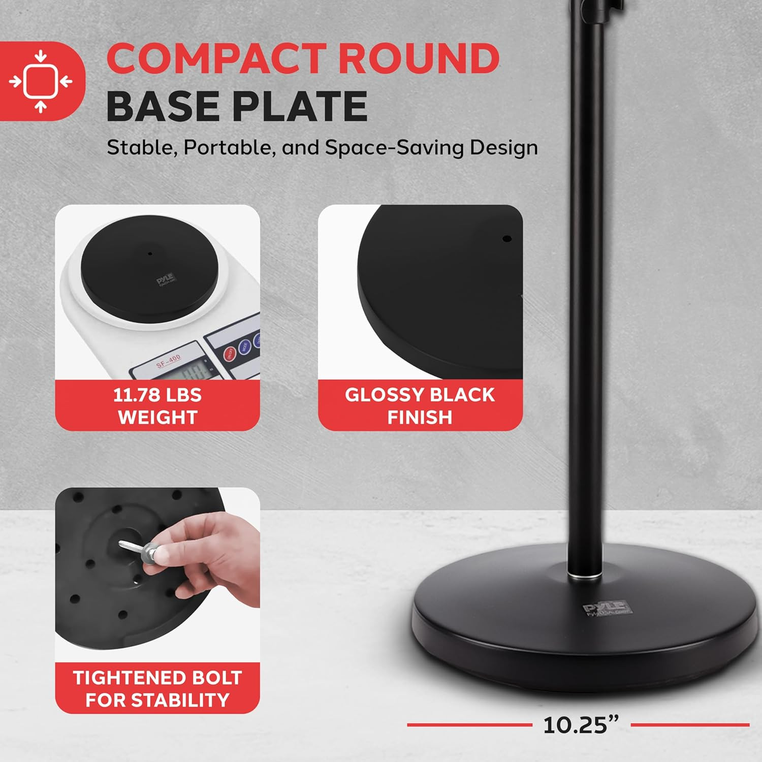 Universal Microphone Stand - M-6 Mic Mount Holder and Height Adjustable from 27.