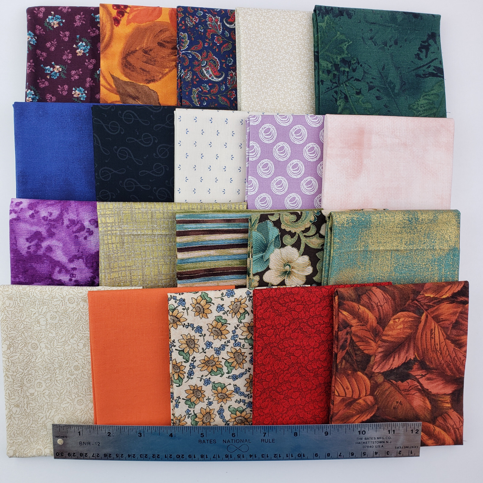 20 Fat Quarters 100% Cotton Fabric Quilting Sewing Crafts Multi Colors/Prints