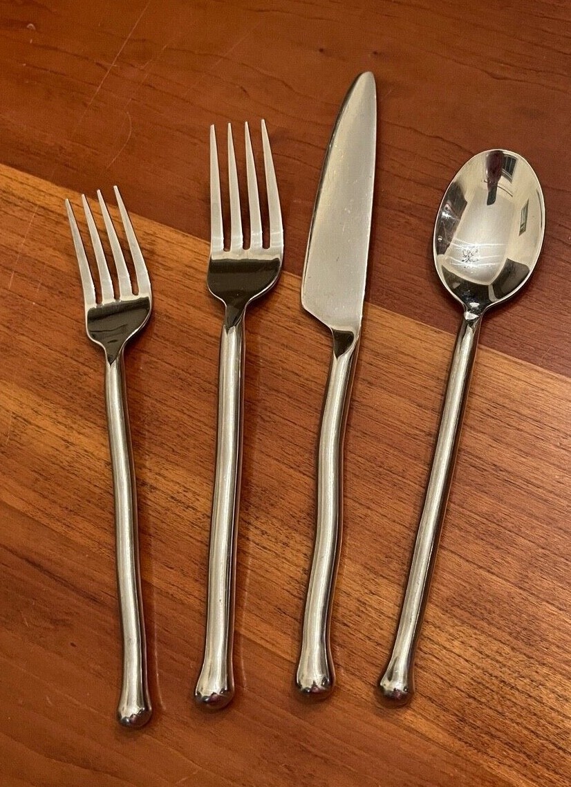 Gourmet Settings EXOTIQUE-PLATINUM 18/10 Stainless Flatware Wavy Handle - Choice