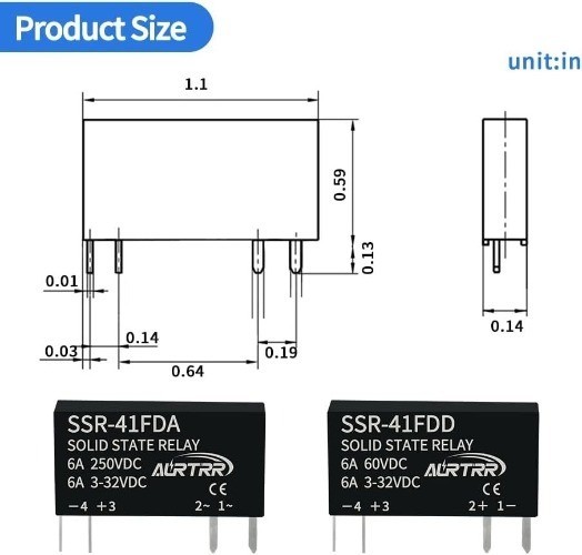Solid State Relay SSR DC DC 1A 3V 5V 12V 32VDC Input 60VDC Outp Style: 2pcs DD