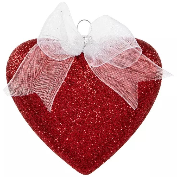 Red Glitter Valentine's Day Heart 3.25"