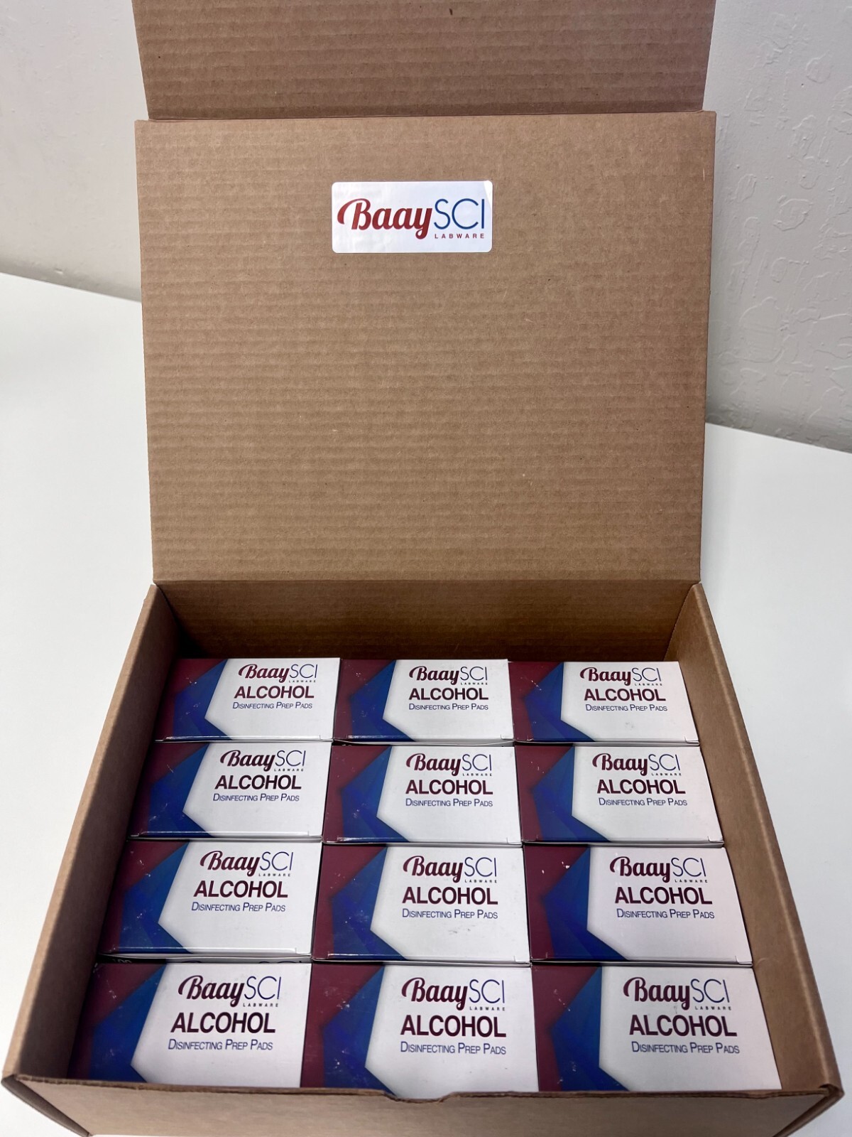BaaySCI Labware Alcohol Prep Pads 100 CT x 12 pack