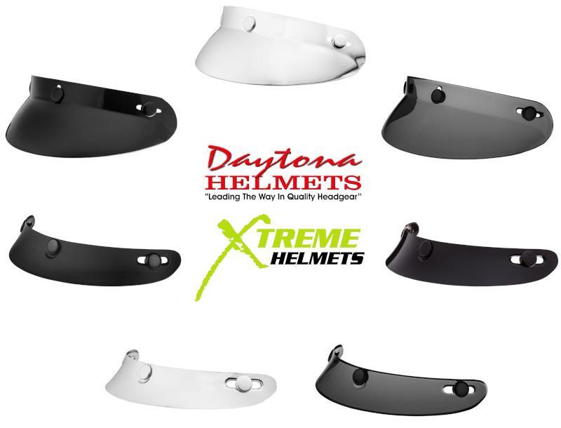 Daytona Helmet Visor - Bubble or Mini Scoop - Fits most 3 snap helmets