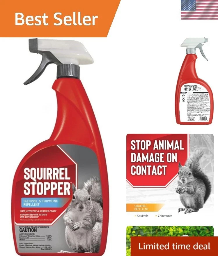 Animal Stopper 073095, 32 Fl Oz Pack of 1, SQ-U-016 Squirrel Stopper 32-Ounce...