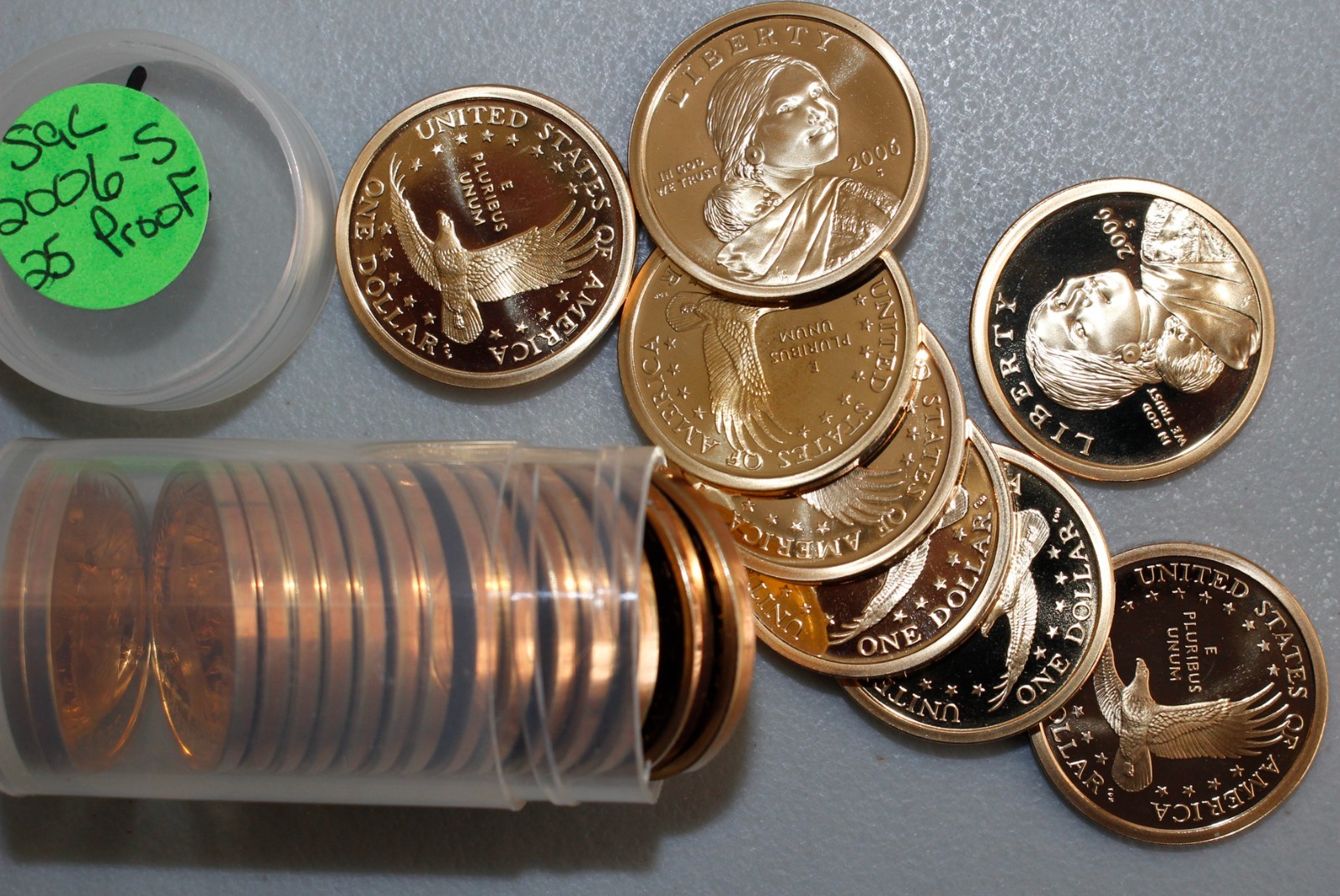 2006 S Sacagawea Native American $1 Coins Roll 25 Uncirculated Proof Dollars