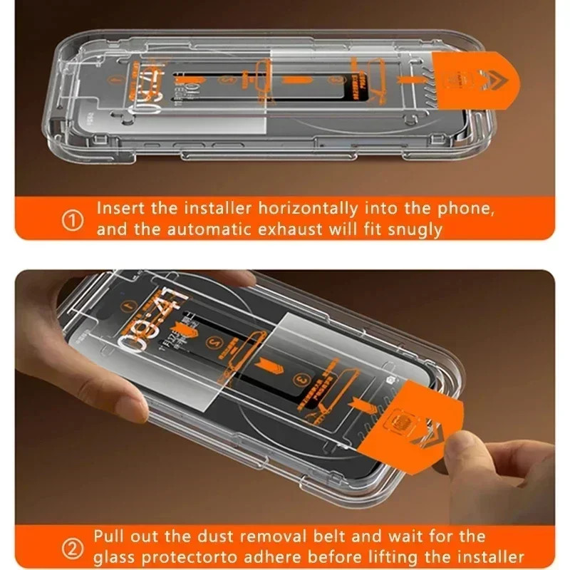 2pcs For iPhone 17 16 15 Pro Max HD Tempered Glass Screen Protector+Simple Tool